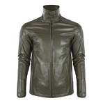 Marvin Leather Jacket // Olive Green (2XL)