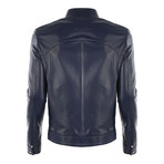 Harden Leather Jacket // Dark Blue (S)