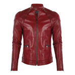 Capri Leather Jacket // Bordeaux (M)