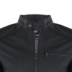 Kane Leather Jacket // Navy (L)
