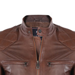 Milan Leather Jacket // Chestnut (3XL)