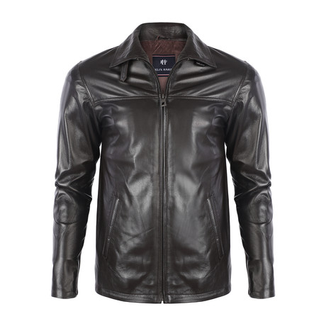 Luke Leather Jacket // Brown (S)