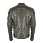 Florence Leather Jacket // Olive Green (XL)