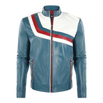 Ted Leather Jacket // Oil Blue (L)