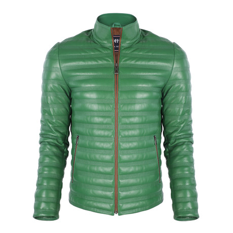 Dominic Leather Jacket // Duck Green (S)