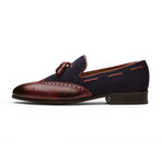 Wingtip Tassel Loafers // Burgundy + Navy Suede (US: 12)