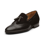 Wingtip Tassel Loafers // Black Suede + Leather (US: 9)