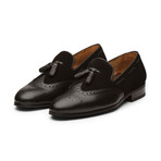 Wingtip Tassel Loafers // Black Suede + Leather (US: 7)