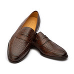 Penny Loafer // Crocodile Dark Brown (US: 11)