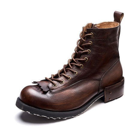 Esteban Calf Leather Boots // Dark Brown (Size 39)