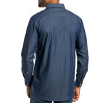 Evan Woven Yarn Dyed Shirt // Indigo (XL)