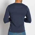 Frank Knit Long Sleeve Shirt // Navy (L)