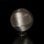 Genuine Polished Cats Eye Selenite Sphere + Acrylic Display Stand