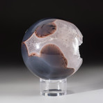 Genuine Polished Quartz Geode Sphere + Acrylic Display Stand // V2