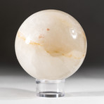 Genuine Polished Banded Onyx Sphere + Acrylic Display Stand