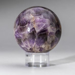 Genuine Polished Chevron Amethyst Sphere + Acrylic Display Stand