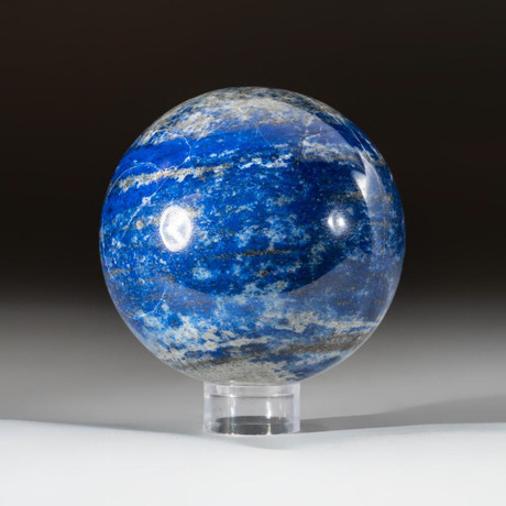 Genuine Polished Lapis Lazuli Sphere + Acrylic Display Stand // V2