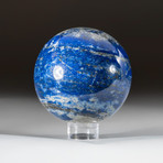 Genuine Polished Lapis Lazuli Sphere + Acrylic Display Stand // V2