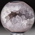 Genuine Polished Quartz Geode Sphere + Acrylic Display Stand // V2