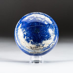 Genuine Polished Lapis Lazuli Sphere + Acrylic Display Stand // V1