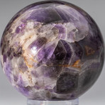 Genuine Polished Chevron Amethyst Sphere + Acrylic Display Stand