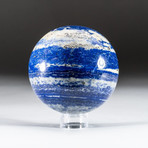 Genuine Polished Lapis Lazuli Sphere + Acrylic Display Stand // V1