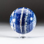 Genuine Polished Lapis Lazuli Sphere + Acrylic Display Stand // V1