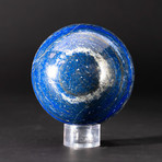 Genuine Polished Lapis Lazuli Sphere + Acrylic Display Stand // V3