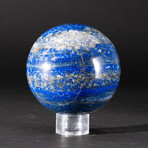 Genuine Polished Lapis Lazuli Sphere + Acrylic Display Stand // V3