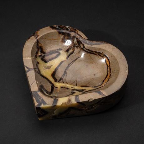 Genuine Polished Heart Shaped Septarian Bowl // V1