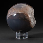 Genuine Polished Quartz Geode Sphere + Acrylic Display Stand // V1