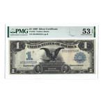 1899 $1 Large Size Silver Certificate // FR233 // Teehee-Burke // PMG Certified AU53 EPQ