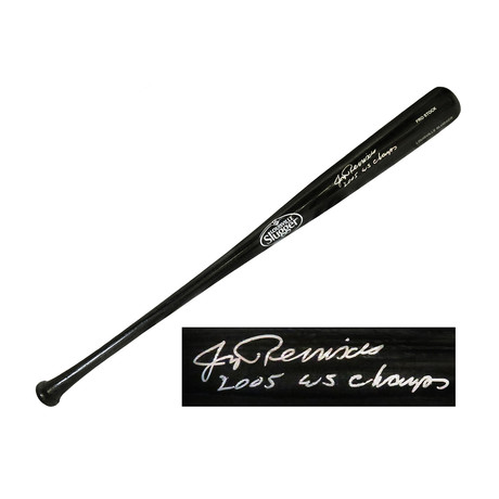 Jerry Reinsdorf // Signed Rawlings Baseball Bat // Black Big Stick // "05 WS Champs" Inscription