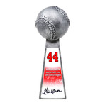 Hank Aaron // Signed Baseball World Champion Trophy // Silver // 14" Replica