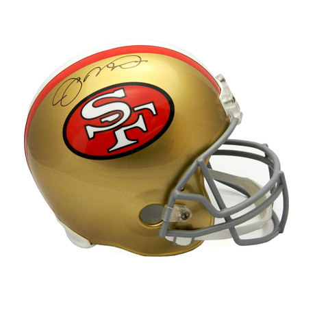 Joe Montana // 49ers // Signed Throwback Riddell Full Size Replica Helmet