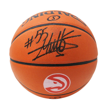Dikembe Mutombo // Signed Spalding Basketball // Atlanta Hawks // Logo Game Series Replica
