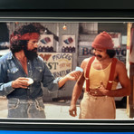"Up In Smoke" // Cheech & Chong's Fiberweed Van License Plate // Framed Collage