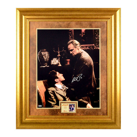 Al Pacino // Autographed The Godfather Don Vito and Michael Corleone Scene // Framed Photo
