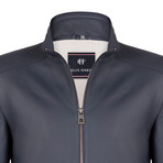 Pluto Leather Jacket // Navy (XL)