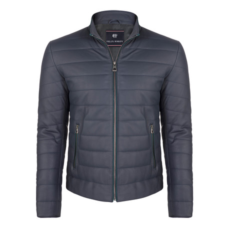 Numitor Leather Jacket // Navy (S)