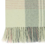Italian Wool + Cashmere Throw Blanket // Oversized // Ivory + Pink