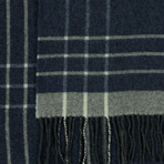 Italian Wool + Cashmere Throw Blanket // Oversized // Blue