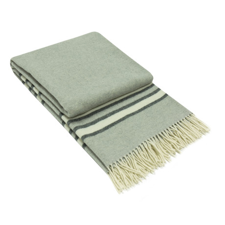 Italian Wool + Cashmere Throw Blanket // Oversized // Light Gray