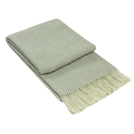 Italian Wool + Cashmere Throw Blanket // Oversized // Beige