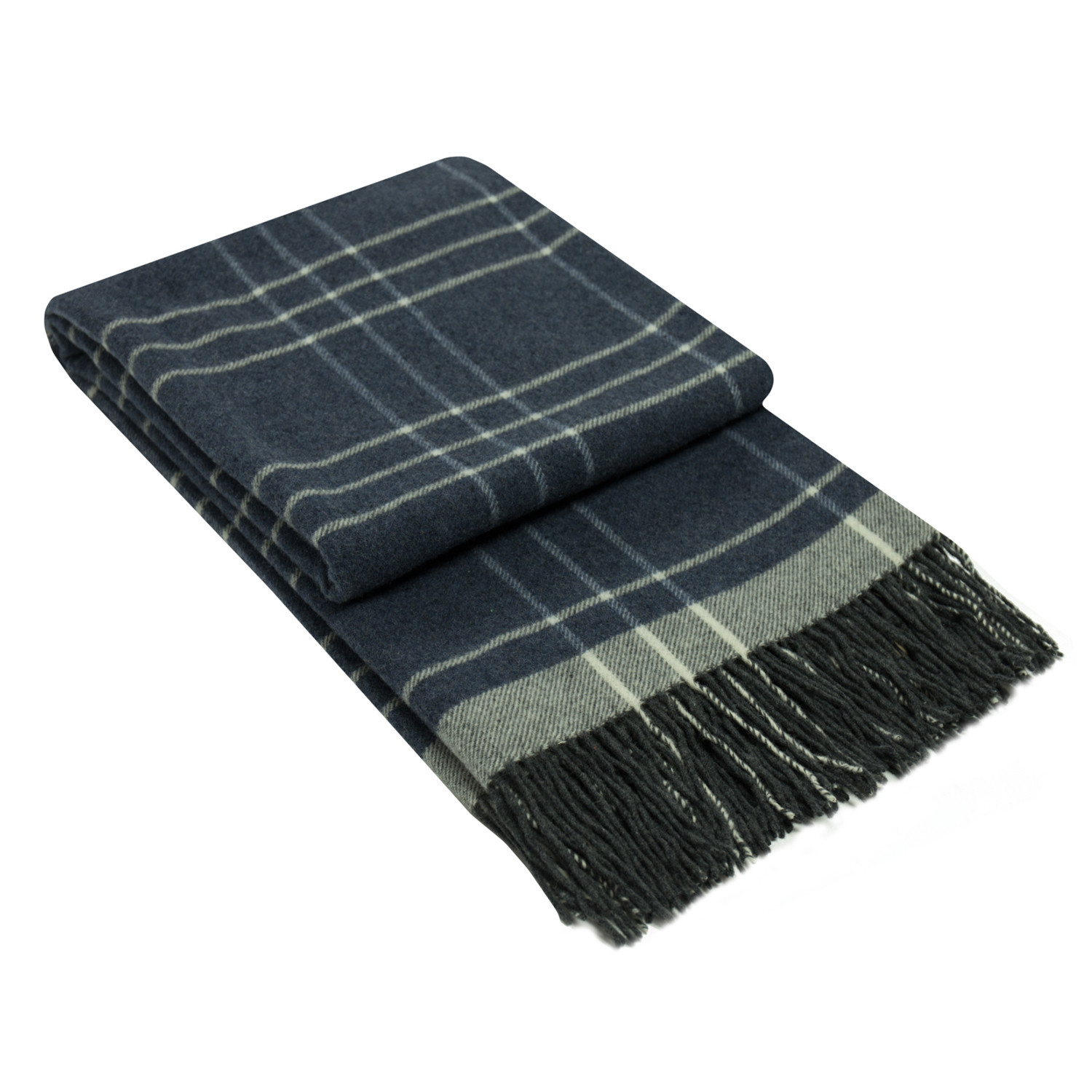 Italian Wool + Cashmere Throw Blanket // Oversized // Blue - Melange ...