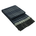 Italian Wool + Cashmere Throw Blanket // Oversized // Blue