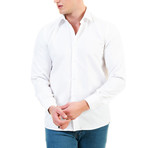 Reversible Cuff Long-Sleeve Button-Down Shirt // Solid White (XL)