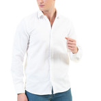 Reversible Cuff Long-Sleeve Button-Down Shirt // Solid White (2XL)