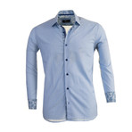 Reversible Cuff Long-Sleeve Button-Down Shirt // Solid Light Blue (XS)