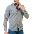 Reversible Cuff Long-Sleeve Button-Down Shirt // Light Gray (5XL)